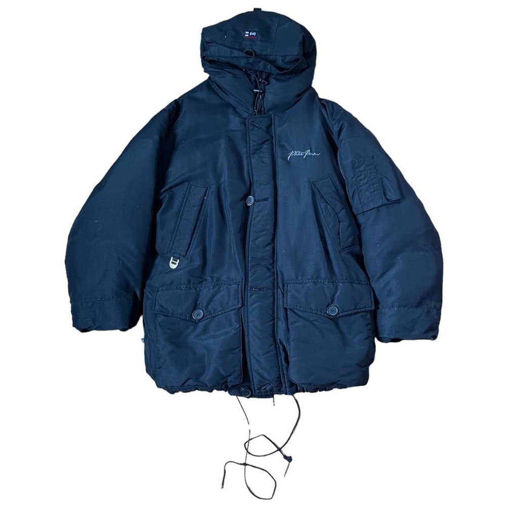 Vintage 90’s Phat Farm Size 2XL Mens Clymatec Down Black Coat Parka W/ Hoodie